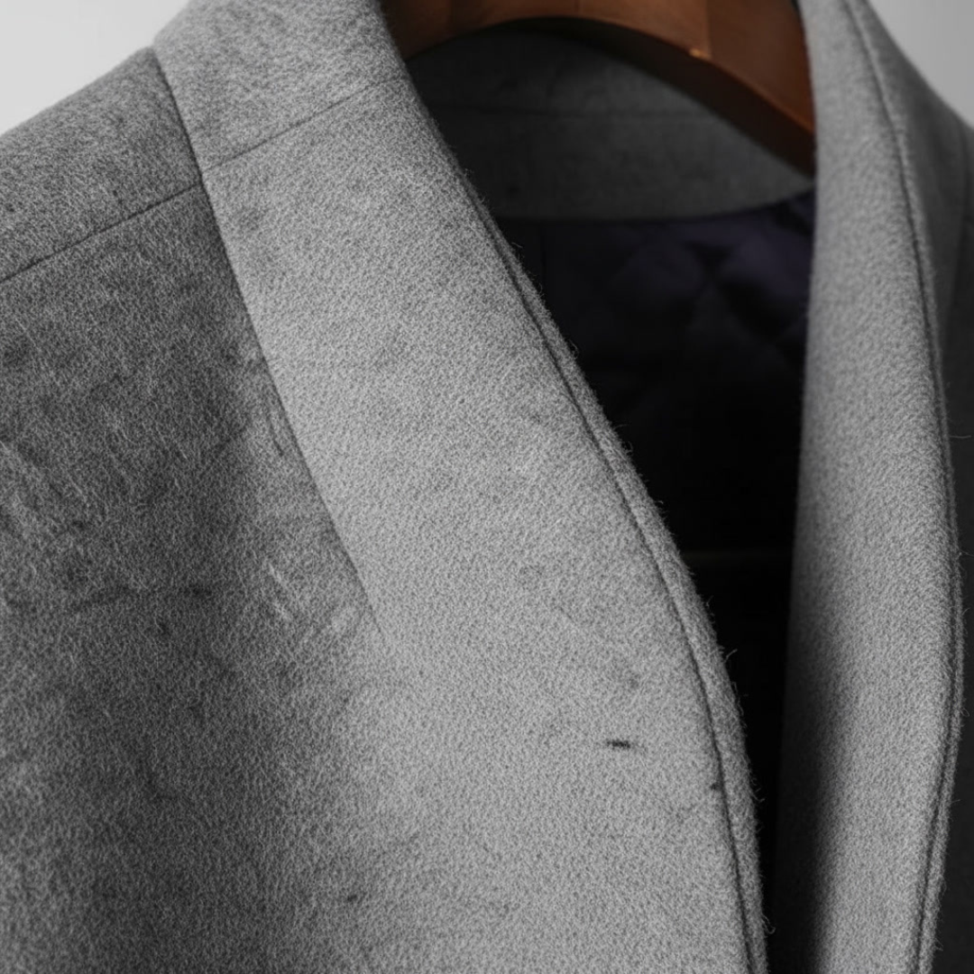 GIANNI CARLO WOOL V-COLLAR COAT