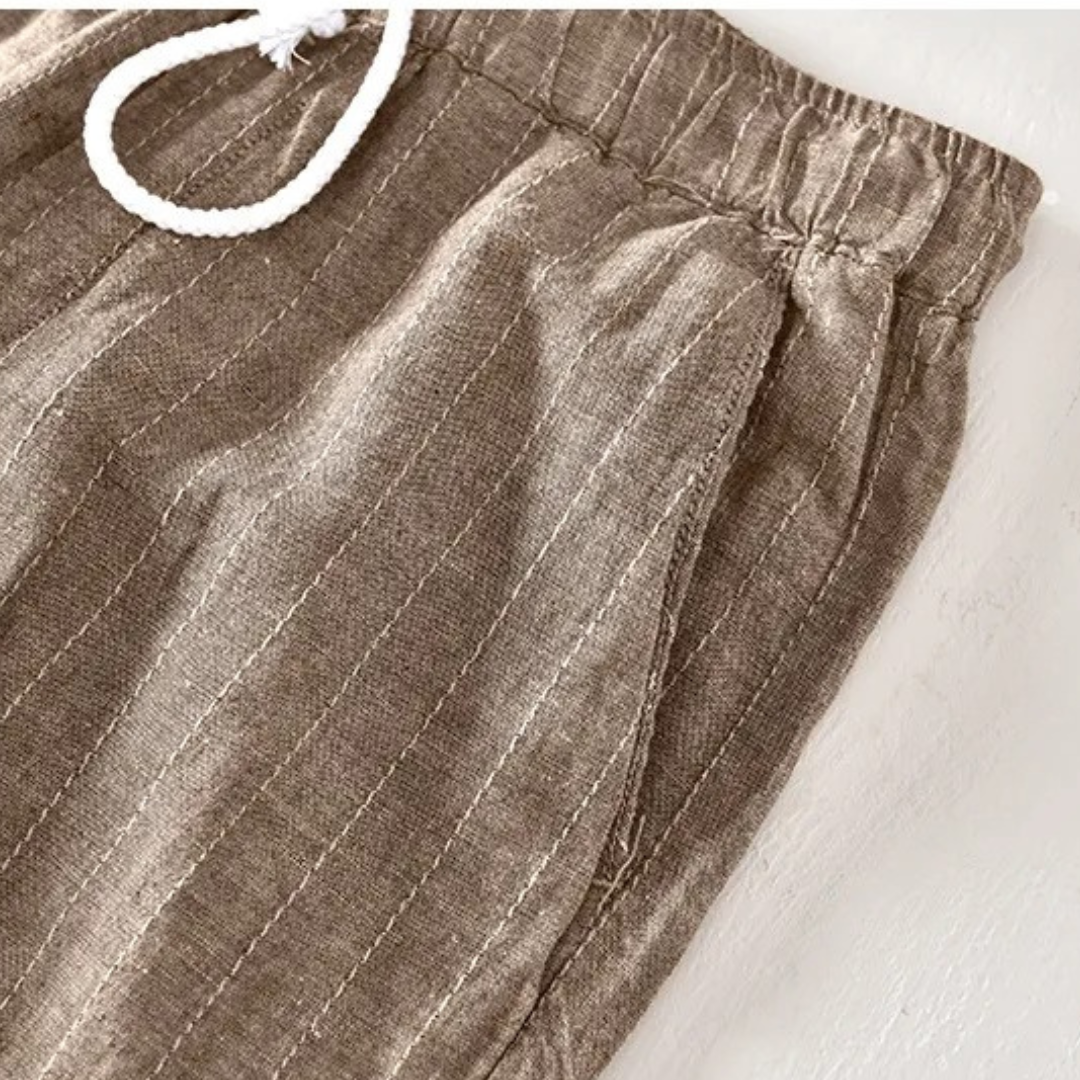 MASSIMO ENZO STRIPED LINEN PANT