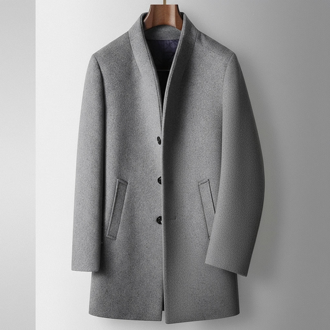 GIANNI CARLO WOOL V-COLLAR COAT