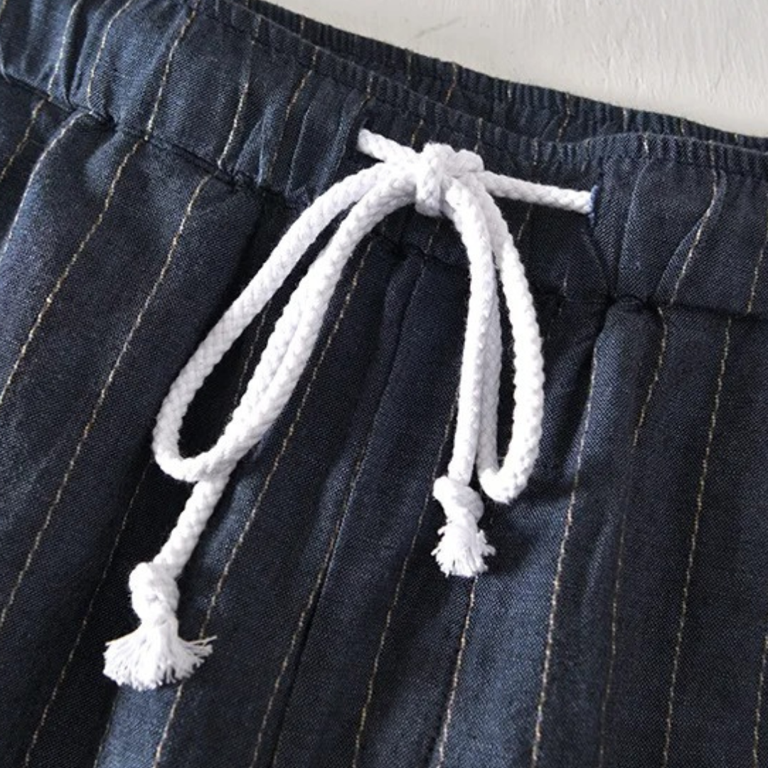 MASSIMO ENZO STRIPED LINEN PANT