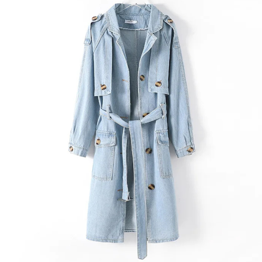 ADRIANA LUCILLE DENIM LONG TRENCH