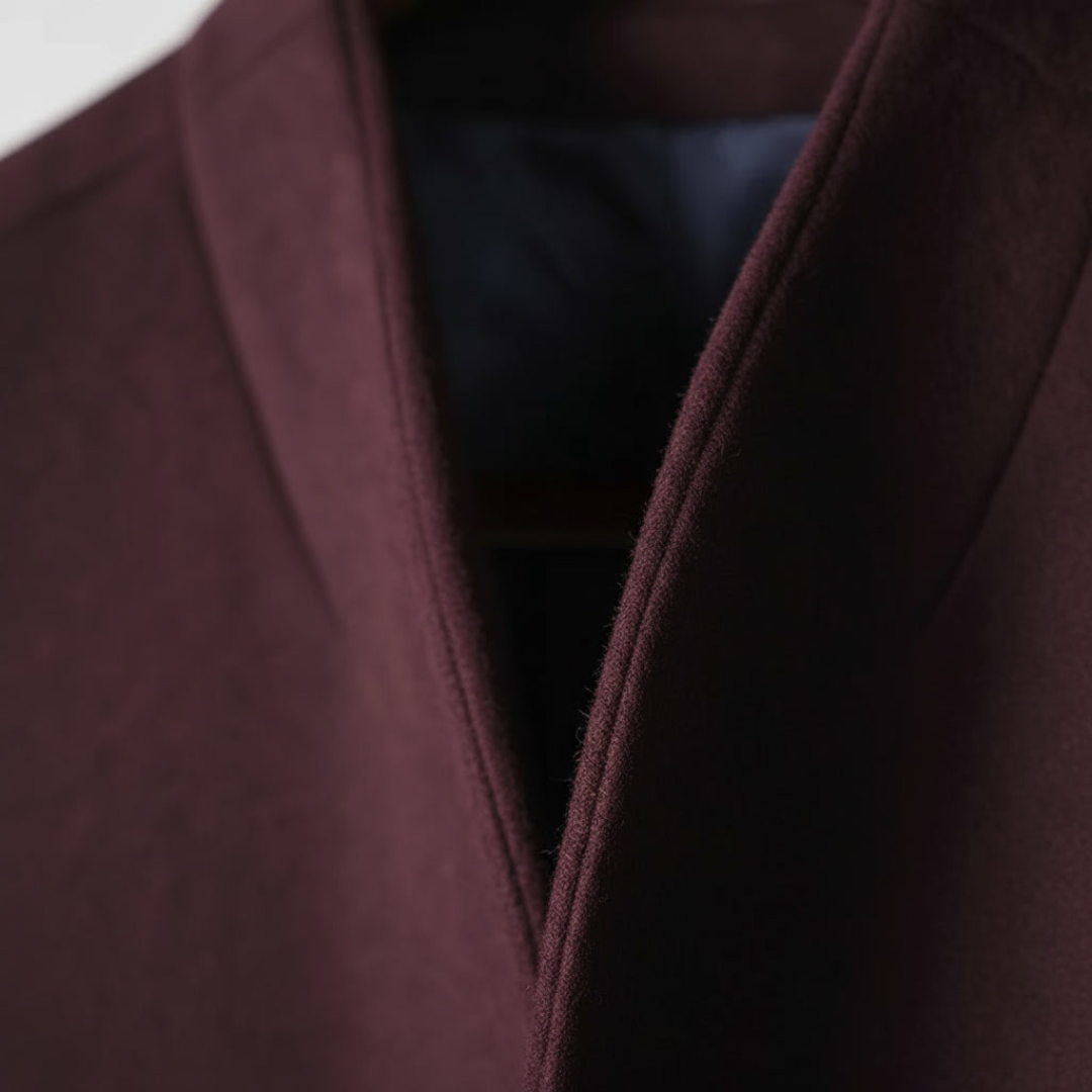 GIANNI CARLO WOOL V-COLLAR COAT