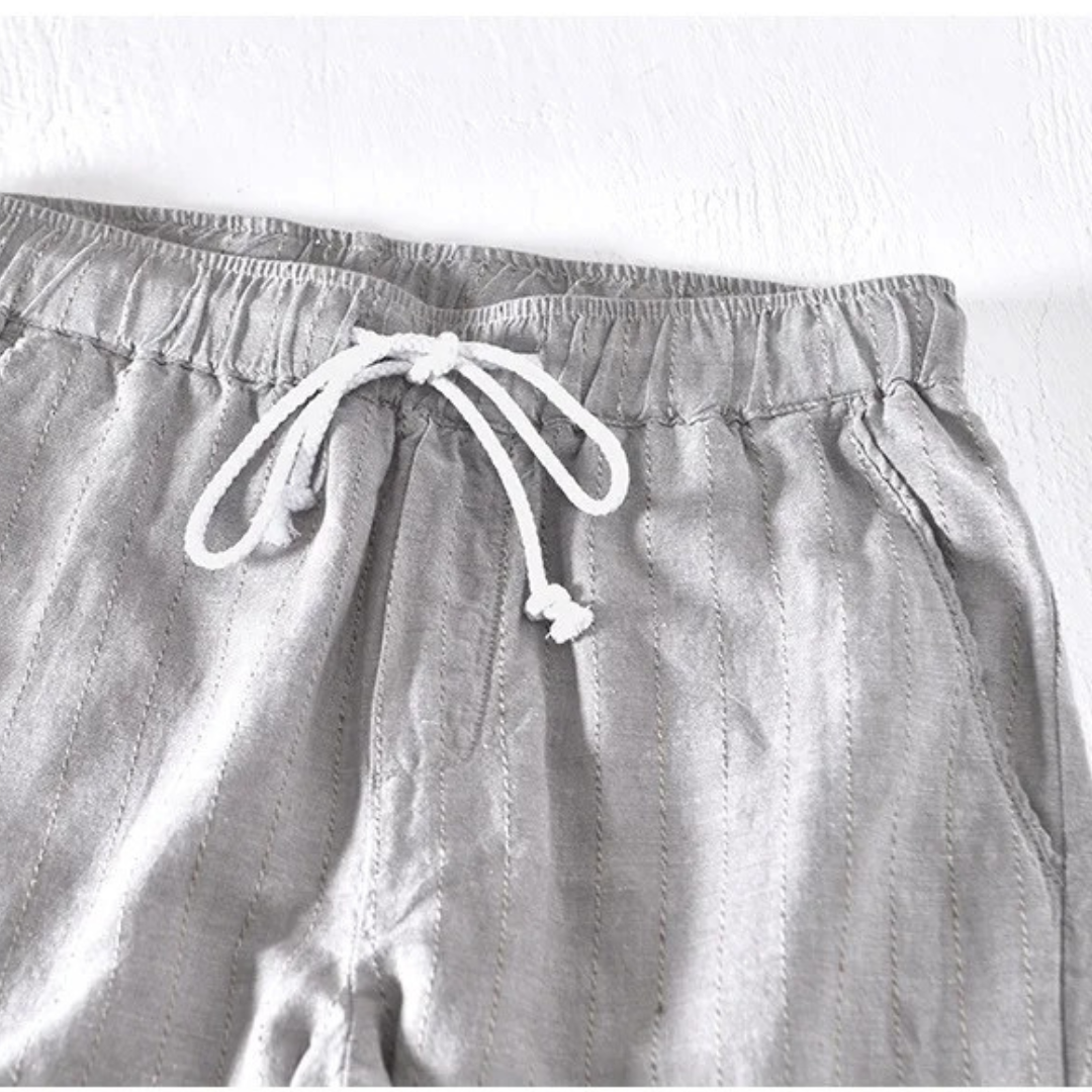 MASSIMO ENZO STRIPED LINEN PANT