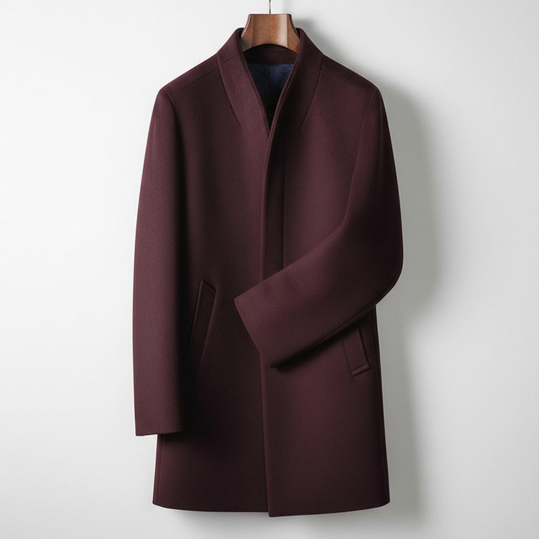 GIANNI CARLO WOOL V-COLLAR COAT