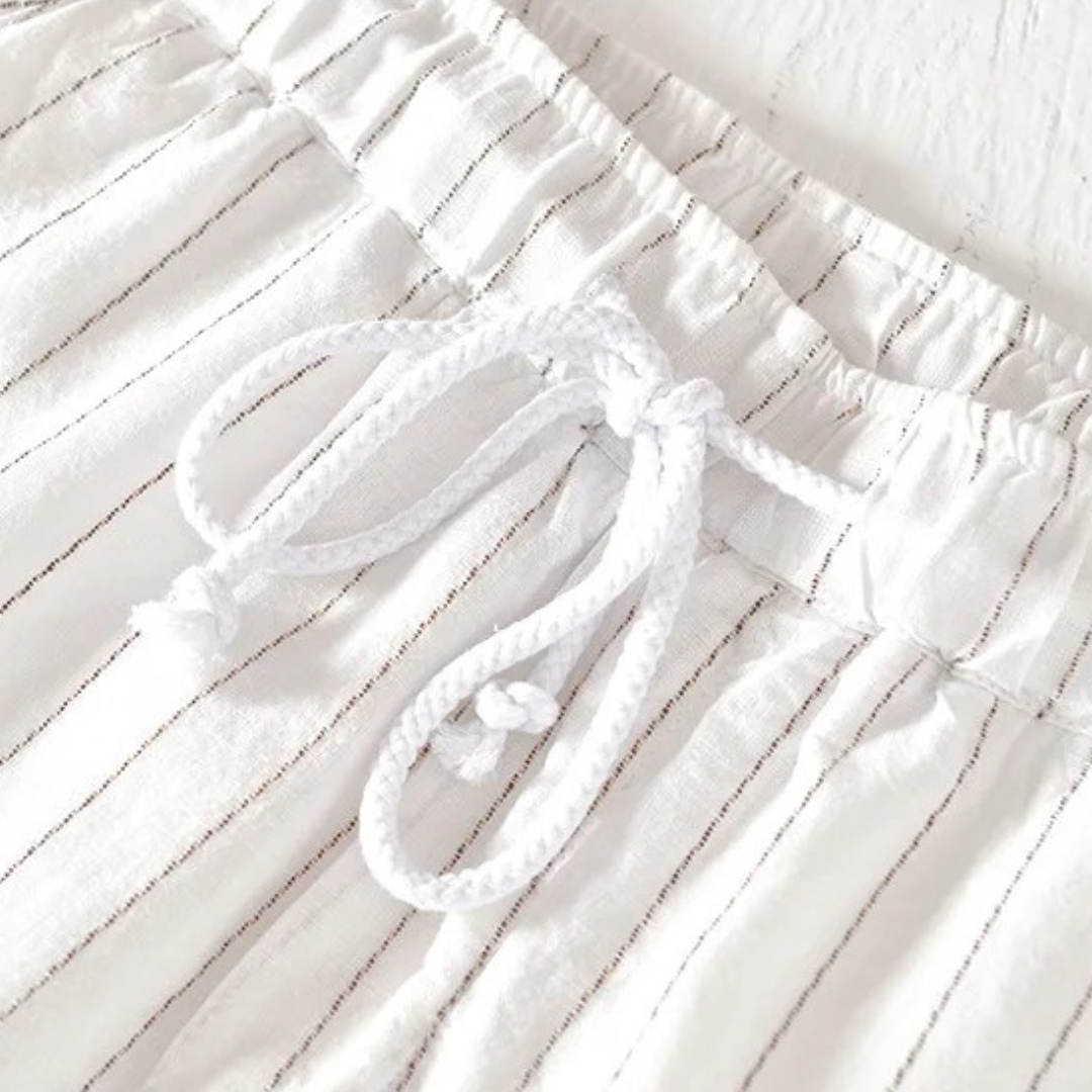 MASSIMO ENZO STRIPED LINEN PANT