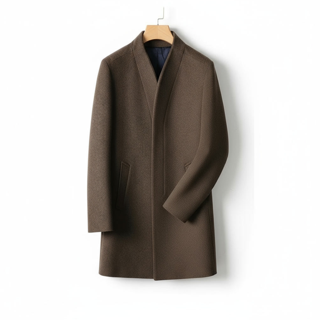 GIANNI CARLO WOOL V-COLLAR COAT