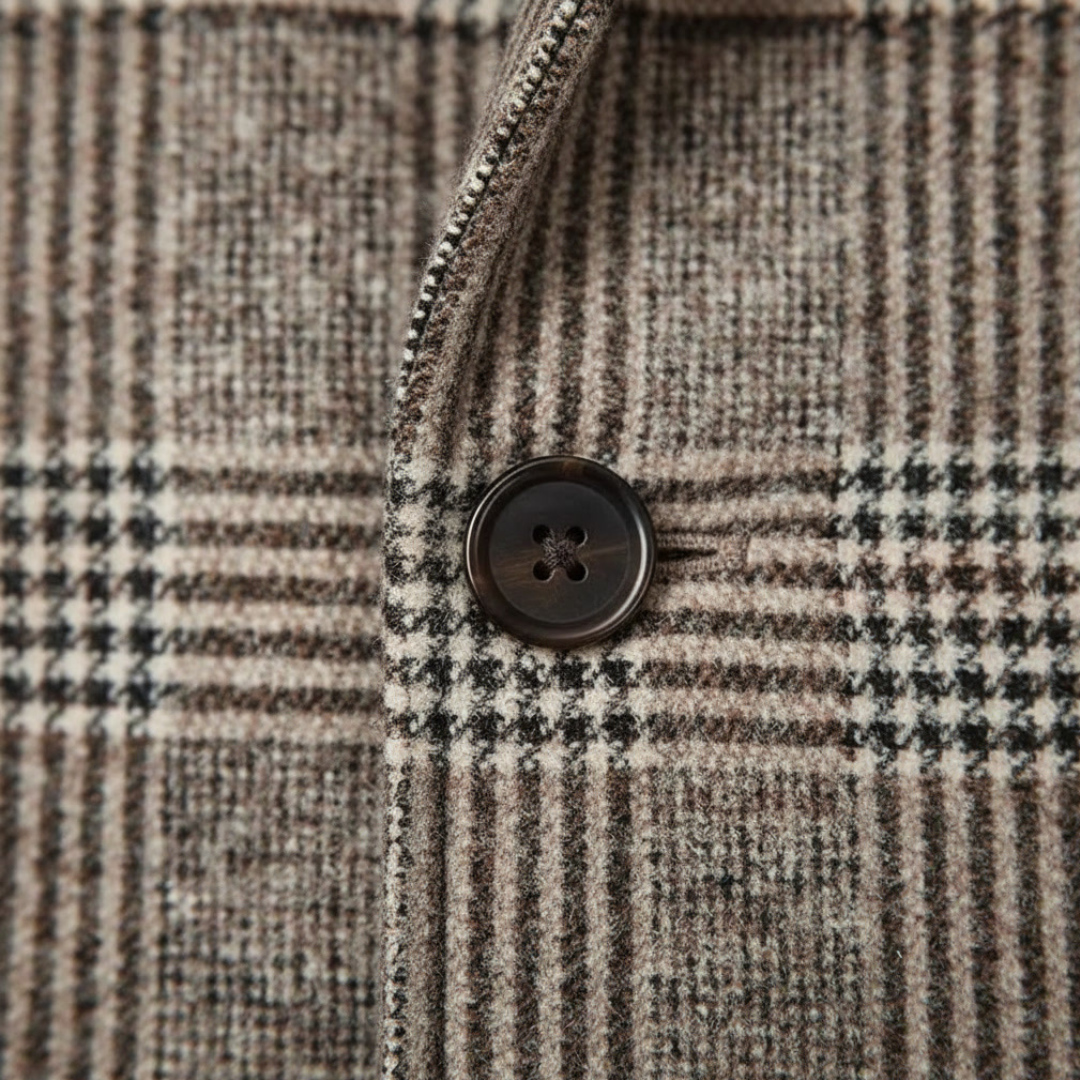 LORENZO VITTORIO CHECKED WOOL OVERCOAT