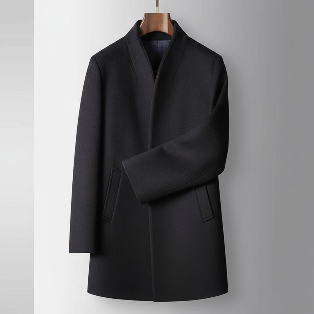 GIANNI CARLO WOOL V-COLLAR COAT
