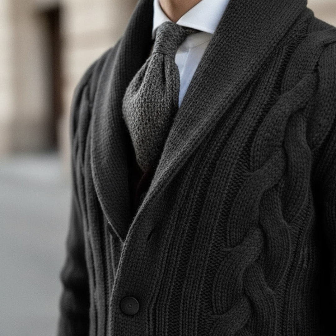 GIUSEPPE ADRIANO CABLE KNIT CARDIGAN