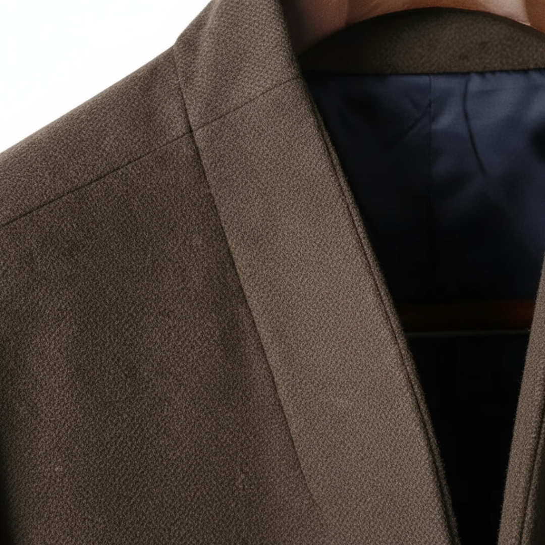 GIANNI CARLO WOOL V-COLLAR COAT