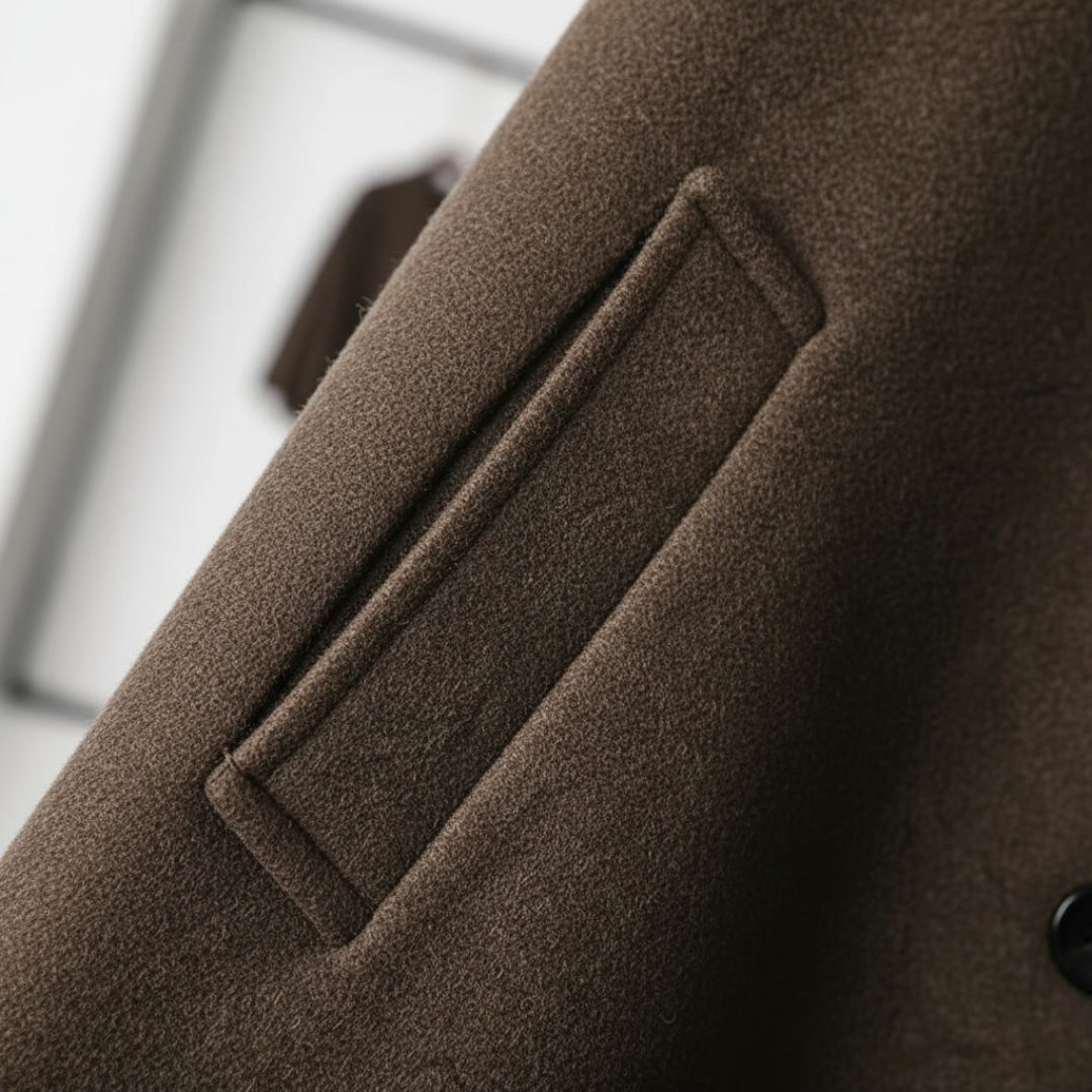 GIANNI CARLO WOOL V-COLLAR COAT