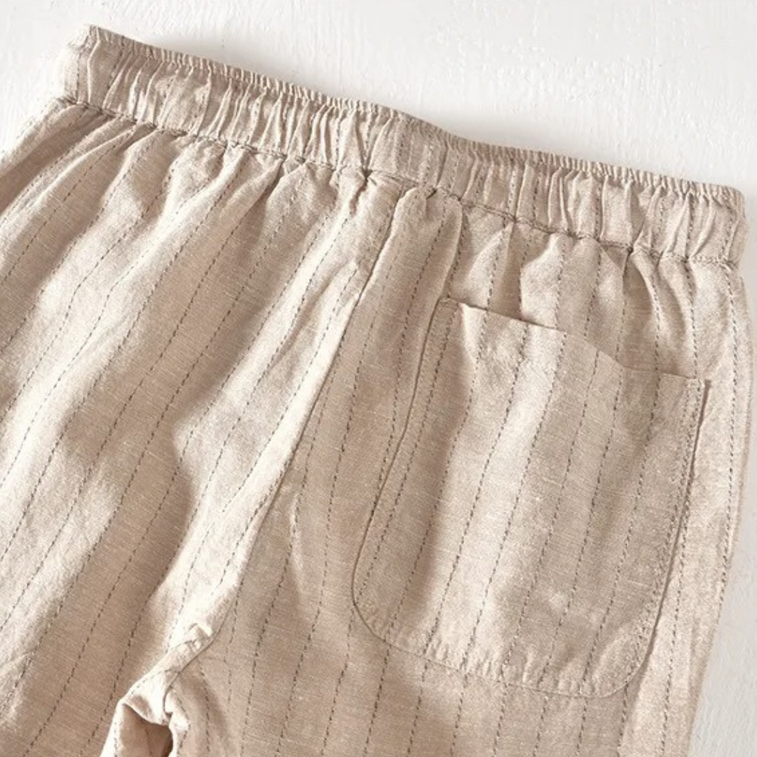 MASSIMO ENZO STRIPED LINEN PANT