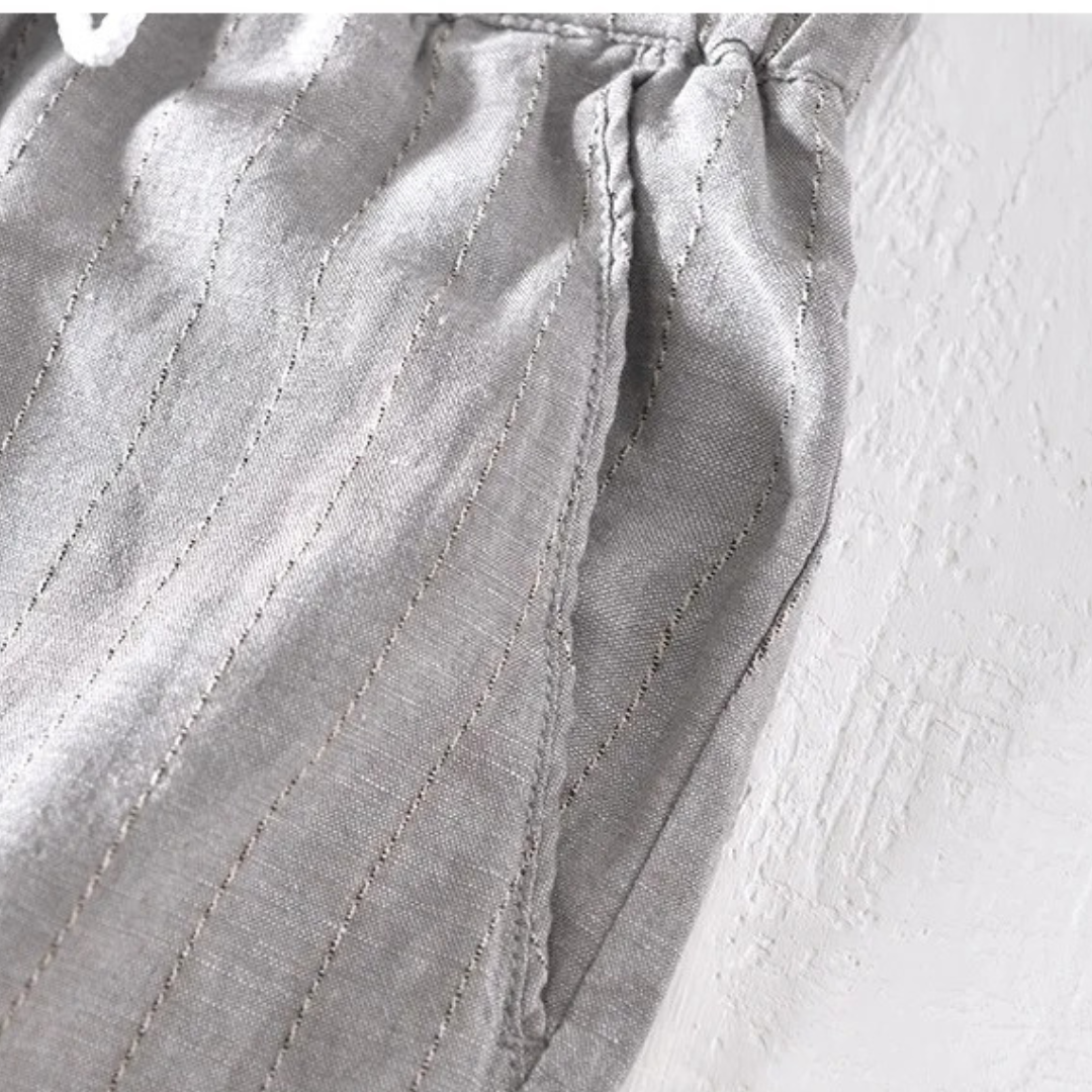 MASSIMO ENZO STRIPED LINEN PANT