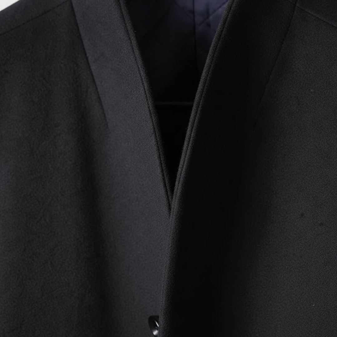 GIANNI CARLO WOOL V-COLLAR COAT