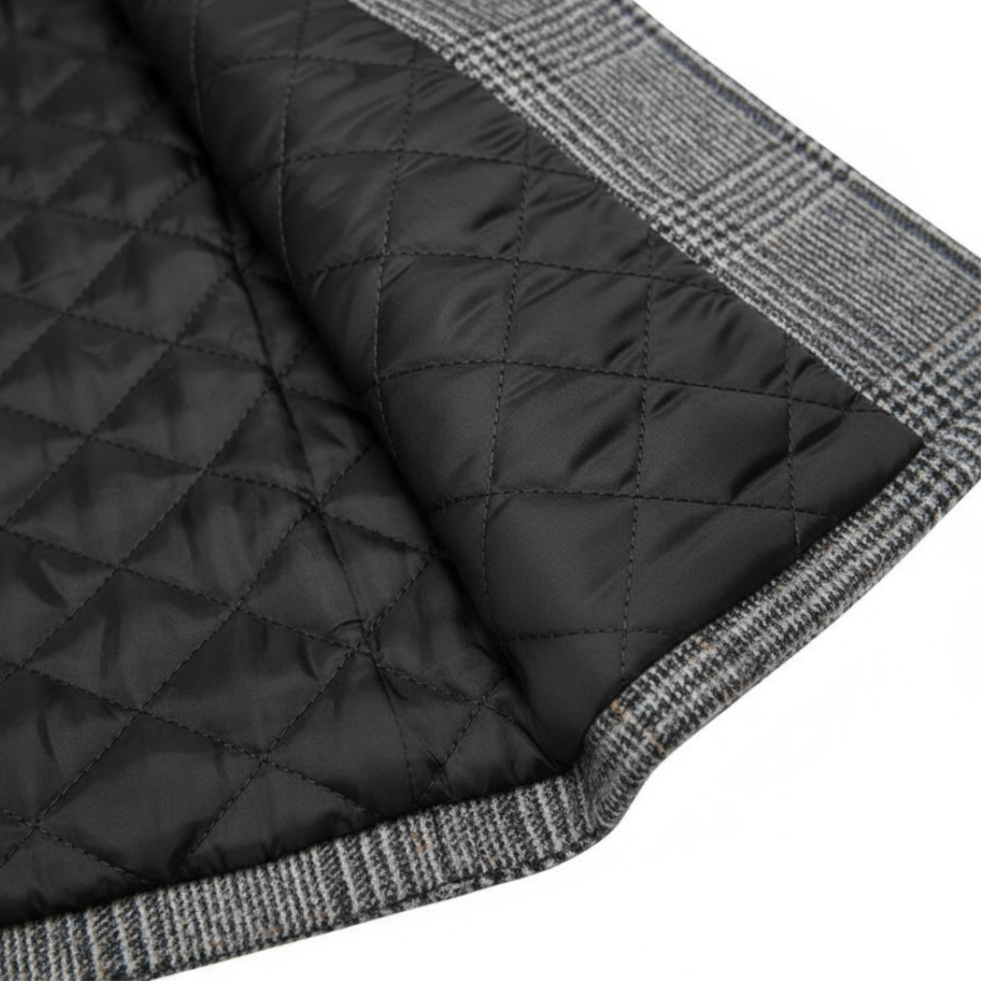 LORENZO VITTORIO CHECKED WOOL OVERCOAT