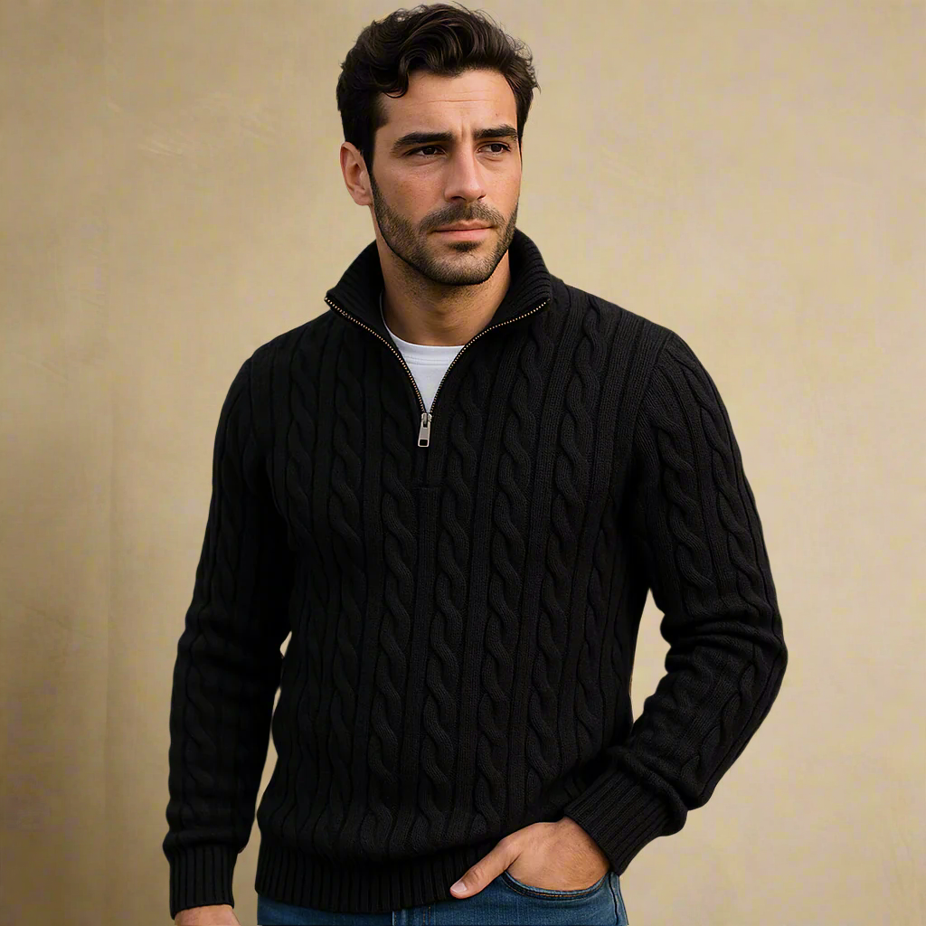 VITTORIO LORIS HIGH-NECK COTTON SWEATER