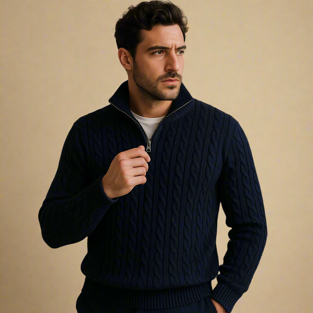 VITTORIO LORIS HIGH-NECK COTTON SWEATER
