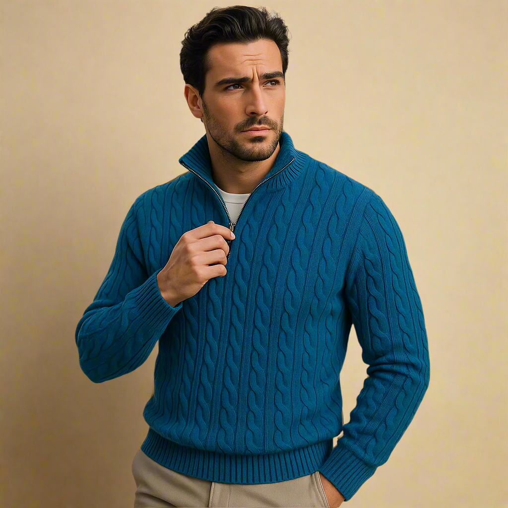 VITTORIO LORIS HIGH-NECK COTTON SWEATER