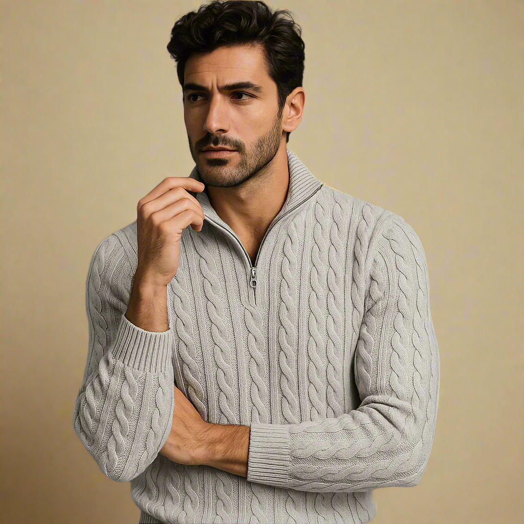 VITTORIO LORIS HIGH-NECK COTTON SWEATER