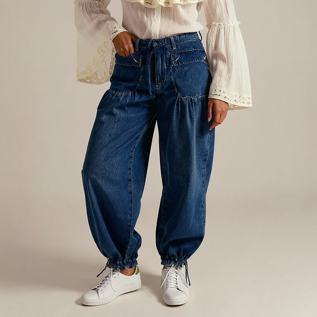 SOPHIA ISABELLA GATHERED DENIM PANT