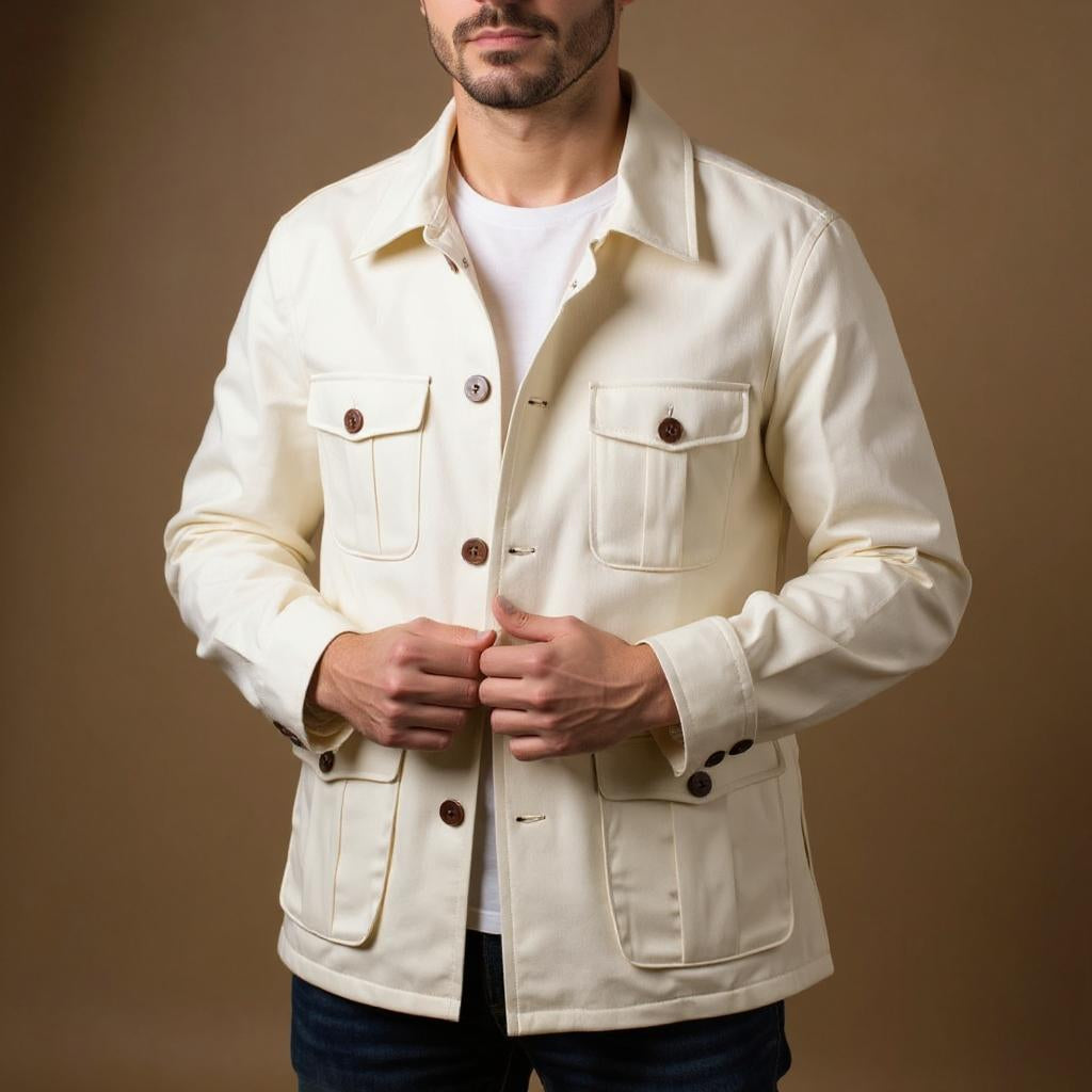 ANTONIO MARCELLO LINEN SAFARI JACKET