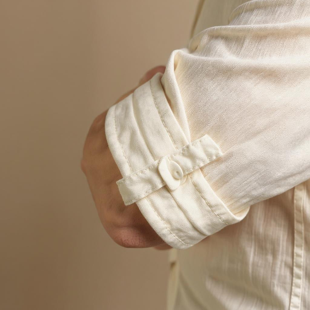 RAFFAELE DARIO LINEN MANDARIN SHIRT