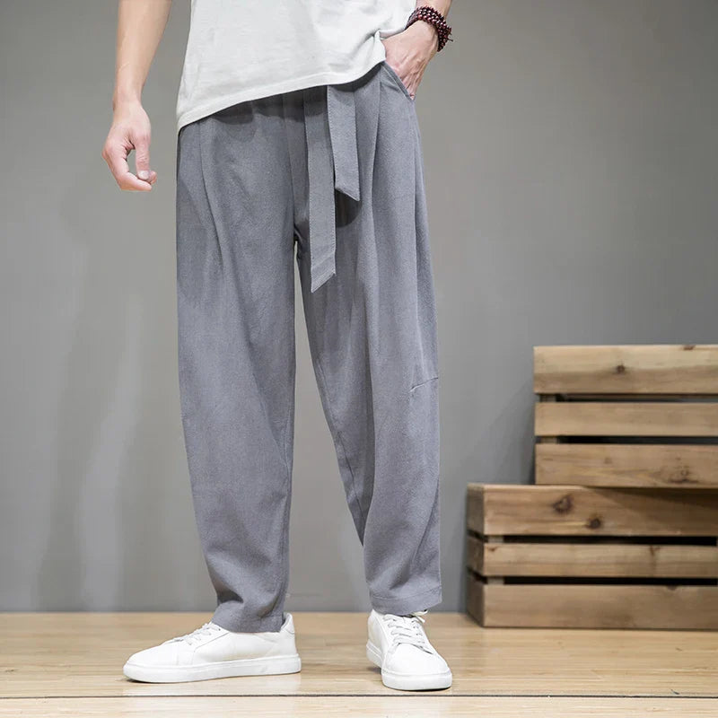 Chinese Style Linen-Cotton Trouser