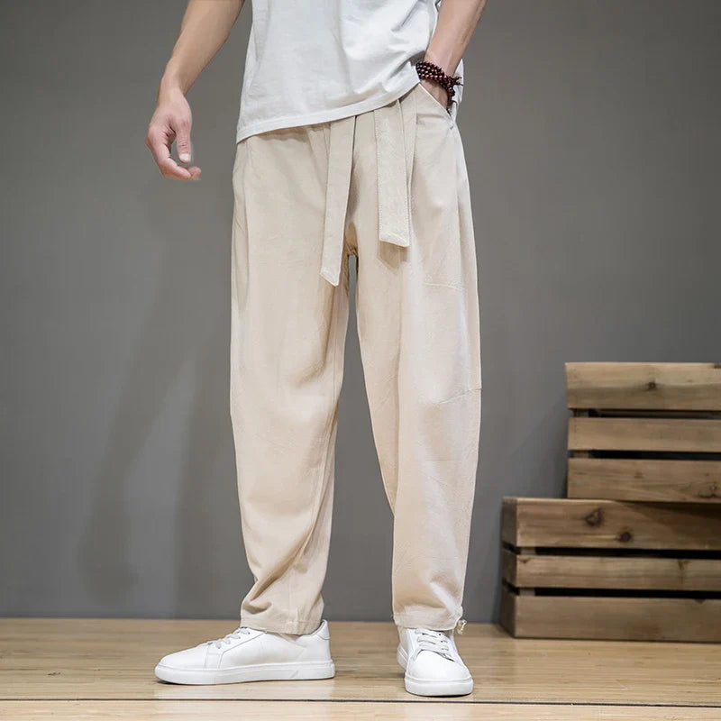 Chinese Style Linen-Cotton Trouser