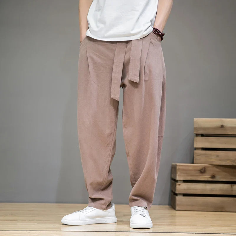 Chinese Style Linen-Cotton Trouser