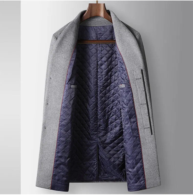 GIANNI CARLO WOOL V-COLLAR COAT