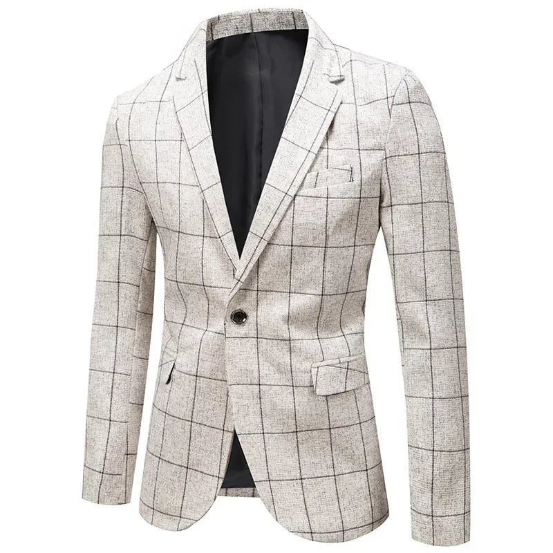 ENZO RAFFAELE CHECKED TAILORED BLAZER