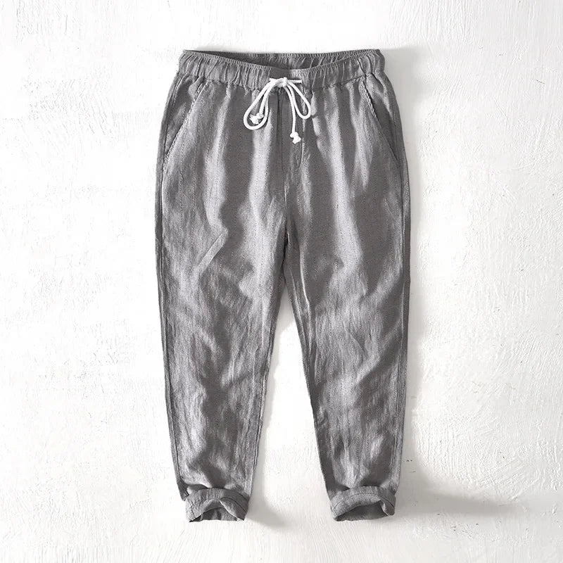 MASSIMO ENZO STRIPED LINEN PANT