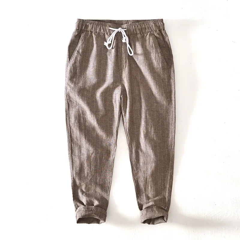 MASSIMO ENZO STRIPED LINEN PANT
