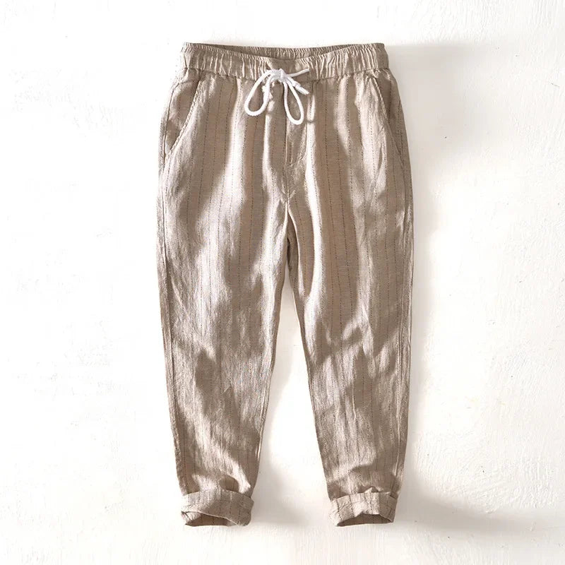 MASSIMO ENZO STRIPED LINEN PANT