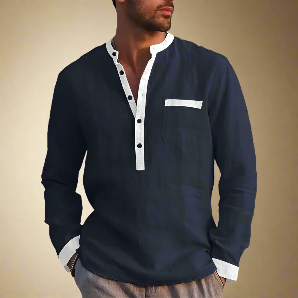 MASSIMO FRANCO LONGSLEEVE LINEN SHIRT