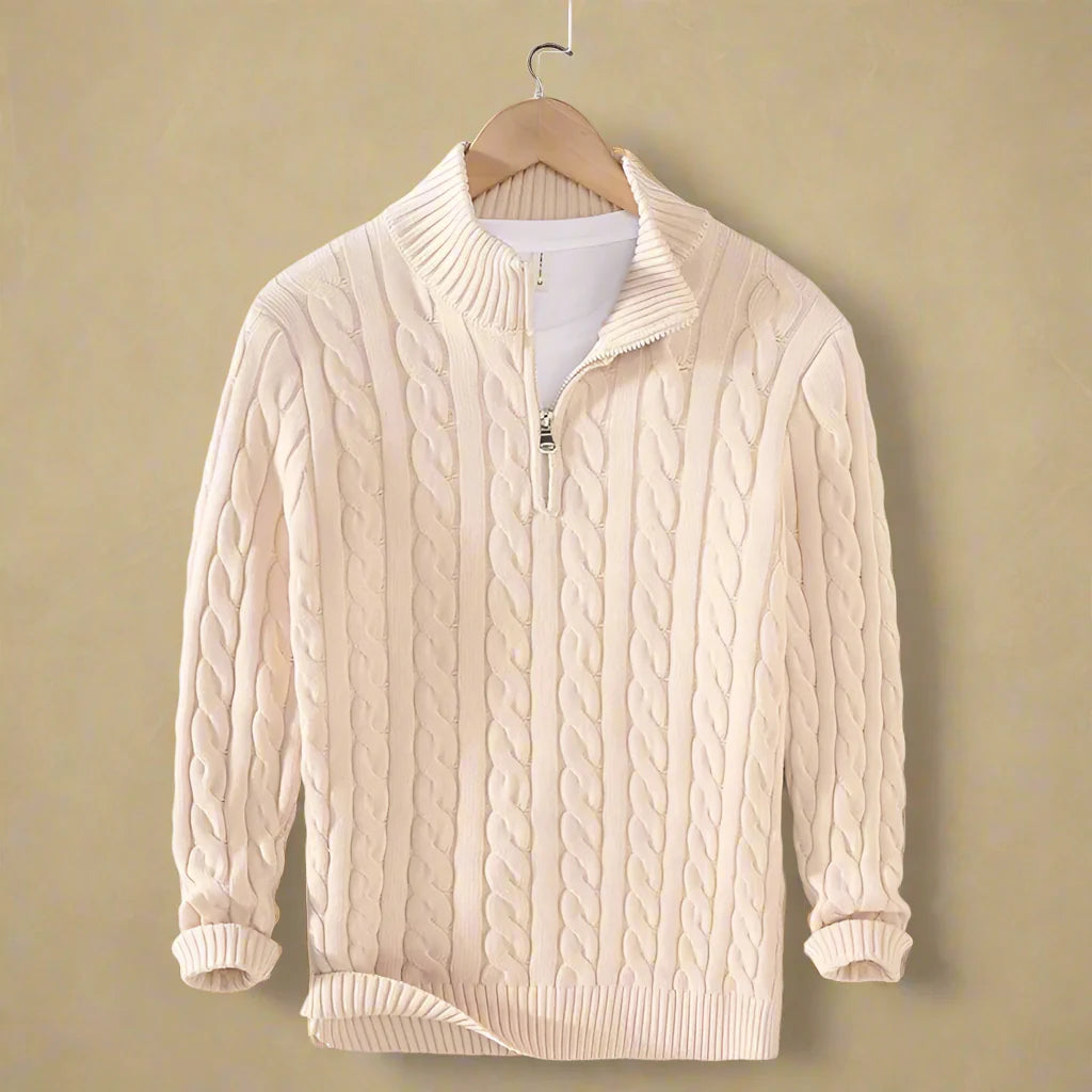 VITTORIO LORIS HIGH-NECK COTTON SWEATER