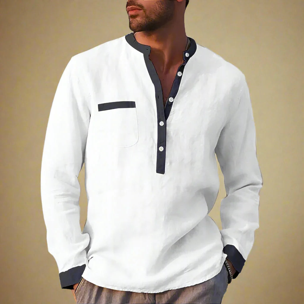 MASSIMO FRANCO LONGSLEEVE LINEN SHIRT