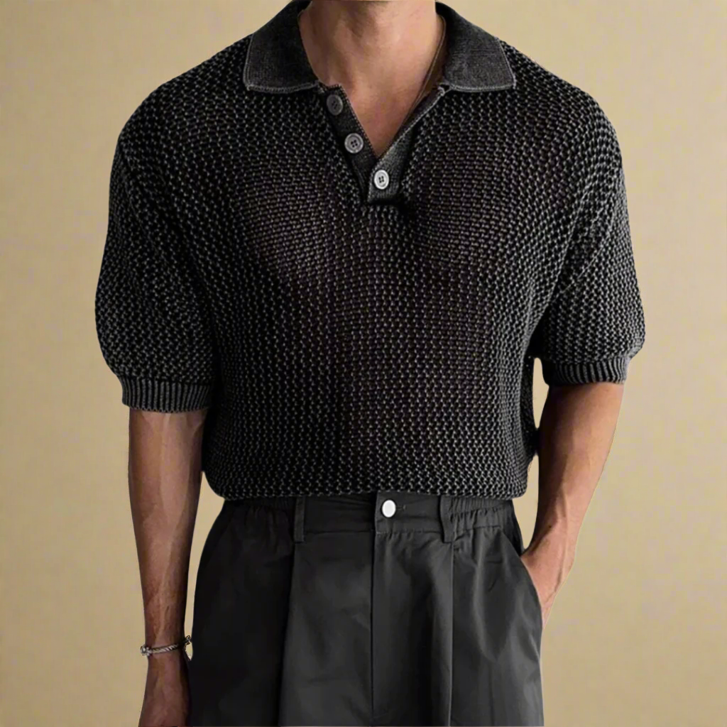 LEONARDO TIZIANO POLO IN MAGLIA A NIDO D’APE