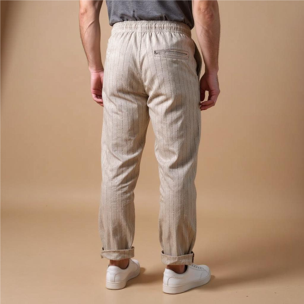 MASSIMO ENZO STRIPED LINEN PANT