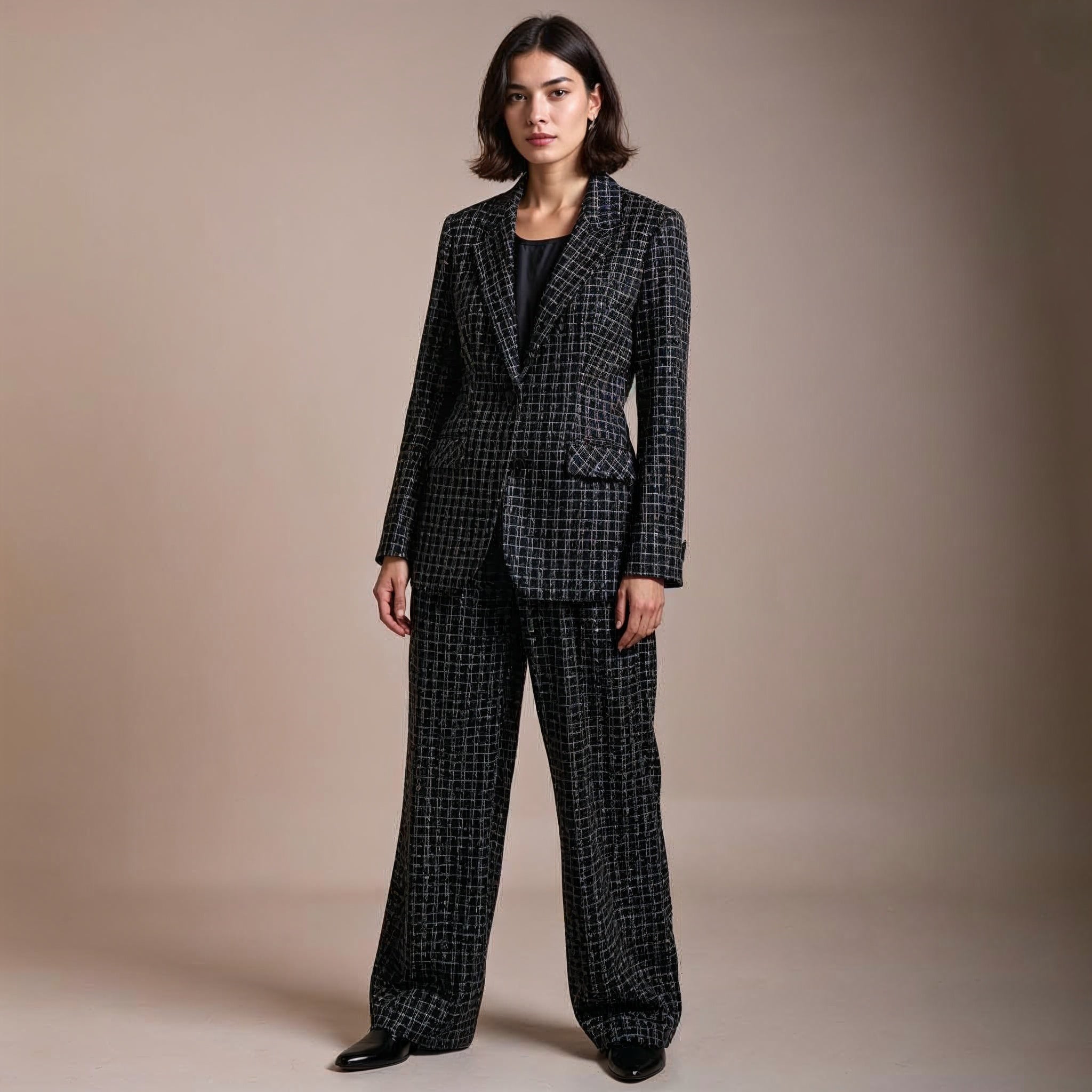 CHIARA ELISABETTA CHECK BLAZER