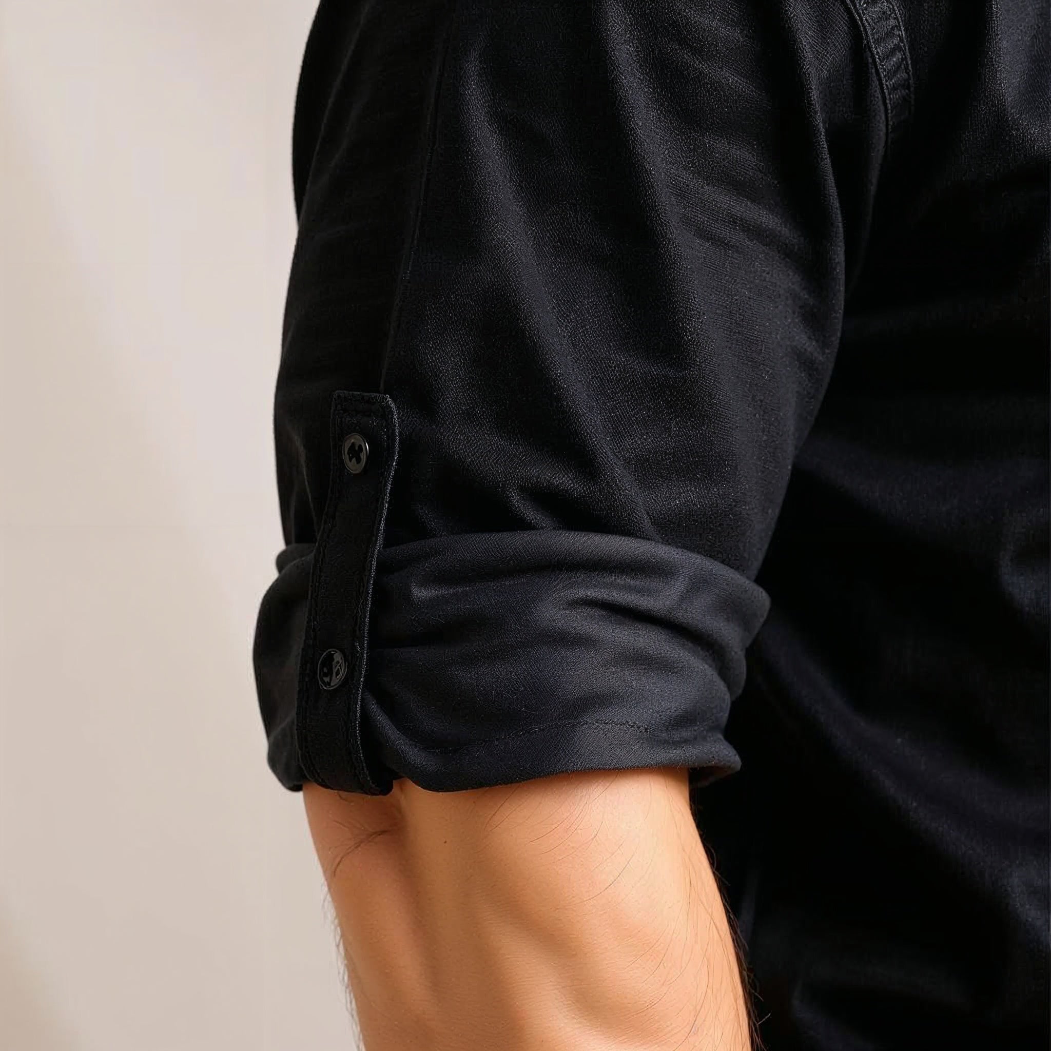 RAFFAELE DARIO LINEN MANDARIN SHIRT