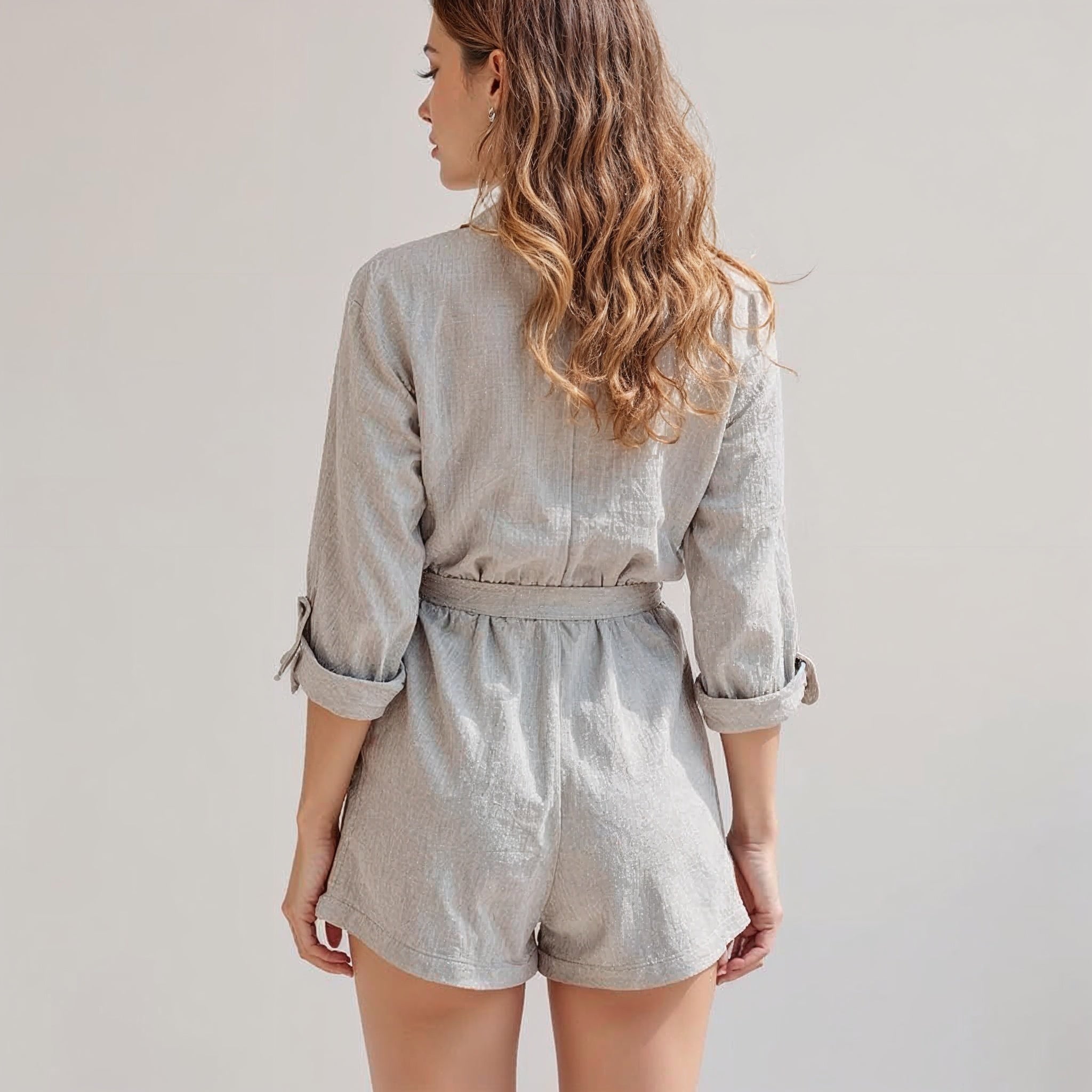 RENATA GIULIETTA COTTON LINEN PLAYSUIT