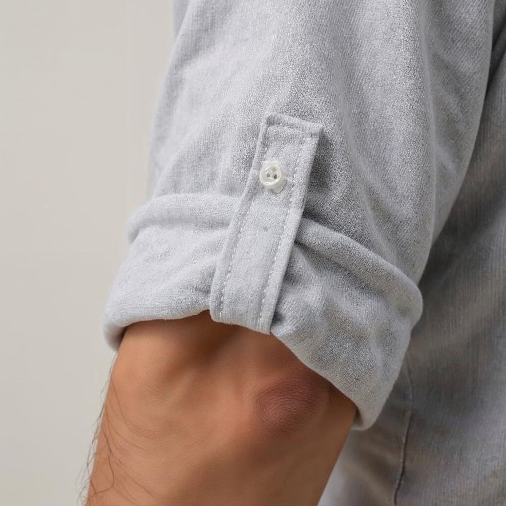 RAFFAELE DARIO LINEN MANDARIN SHIRT